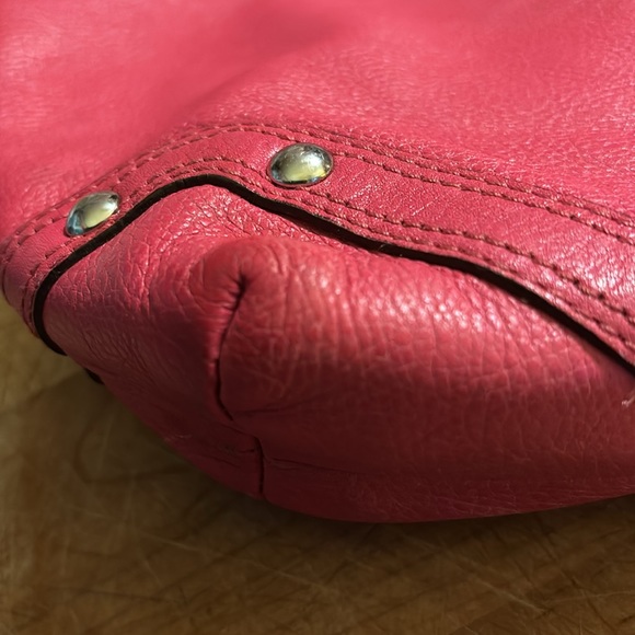 Coach shoulder handbag—red and pinkish color—good condition NO rips or Tears - Picture 5 of 16